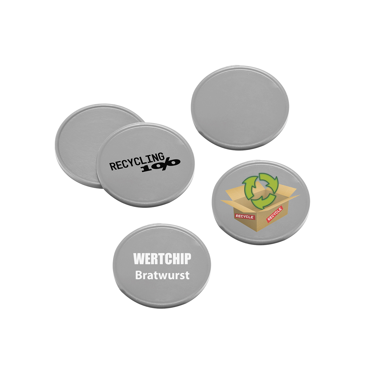 1€-Chip Recycling als Werbeartikel mit Logo bedrucken