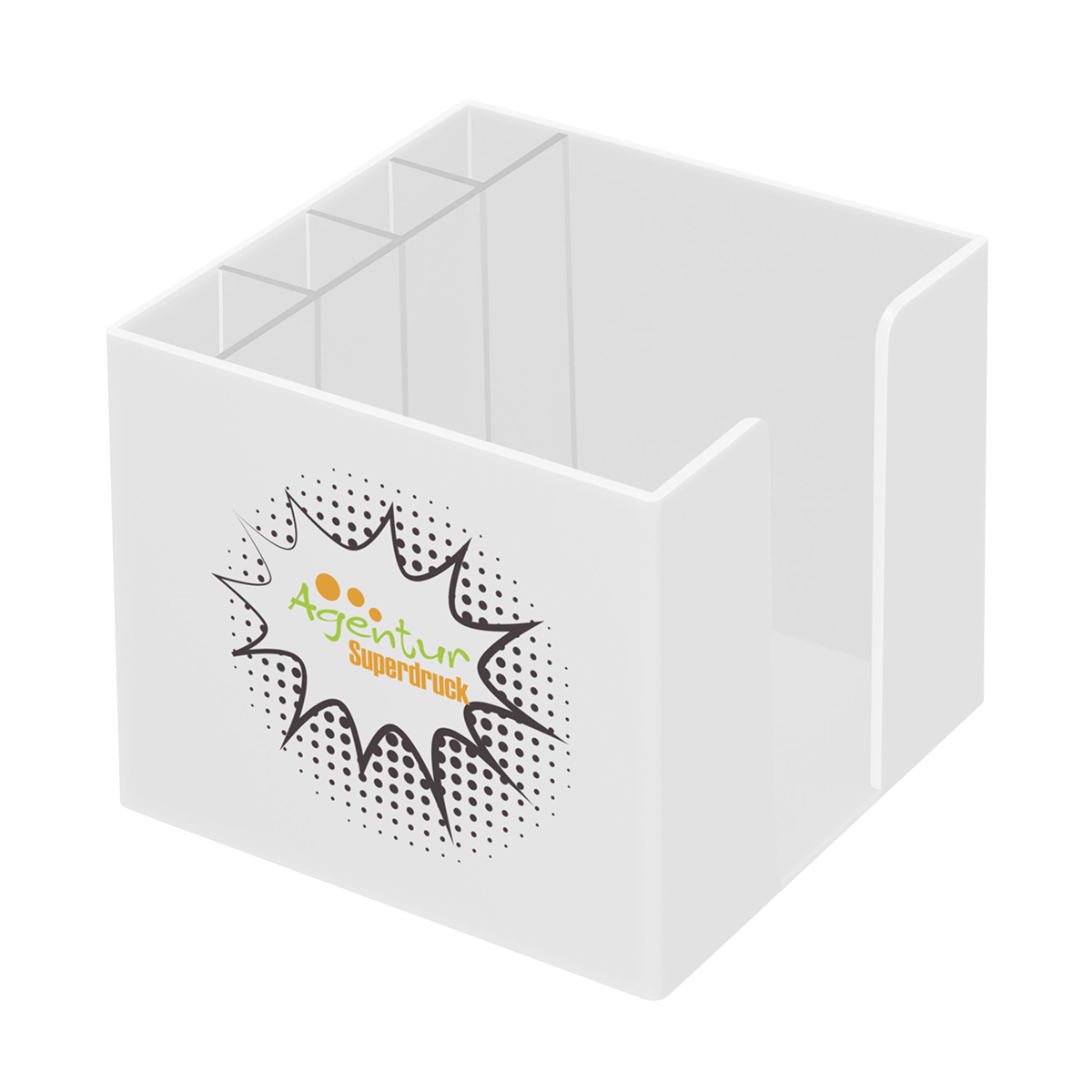 Zettelbox mit Köcher "Epsilon" als Werbeartikel mit Logo bedrucken