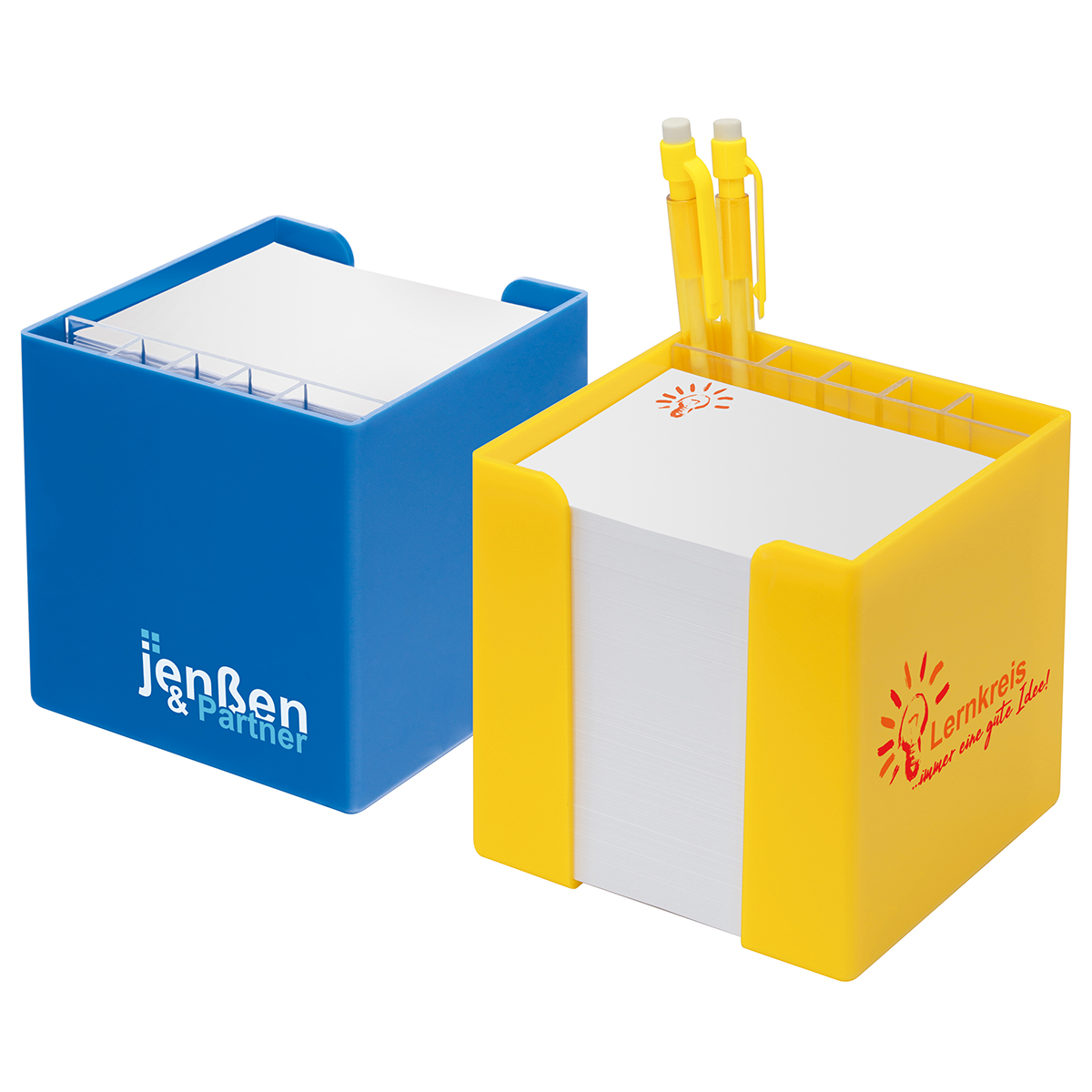 Zettelbox mit Köcher "Alpha" als Werbeartikel mit Logo bedrucken