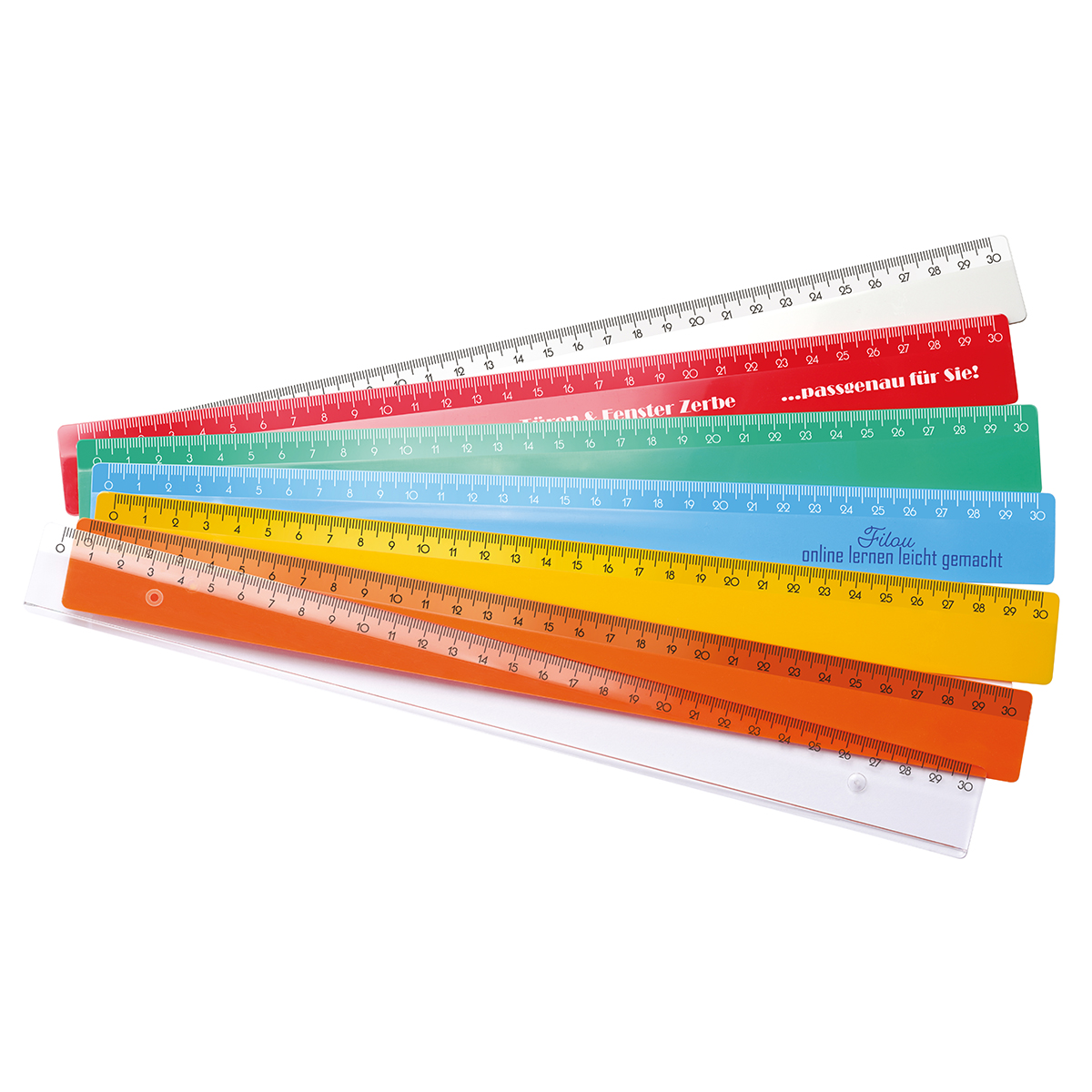 Lineal 30 cm als Werbeartikel mit Logo bedrucken