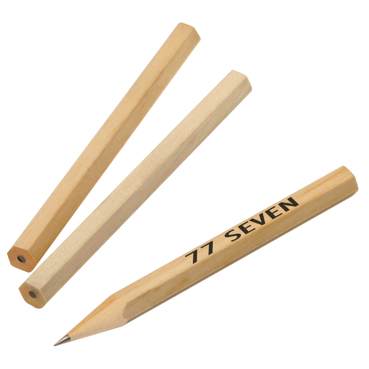 Bleistift, kurz als Werbeartikel mit Logo bedrucken