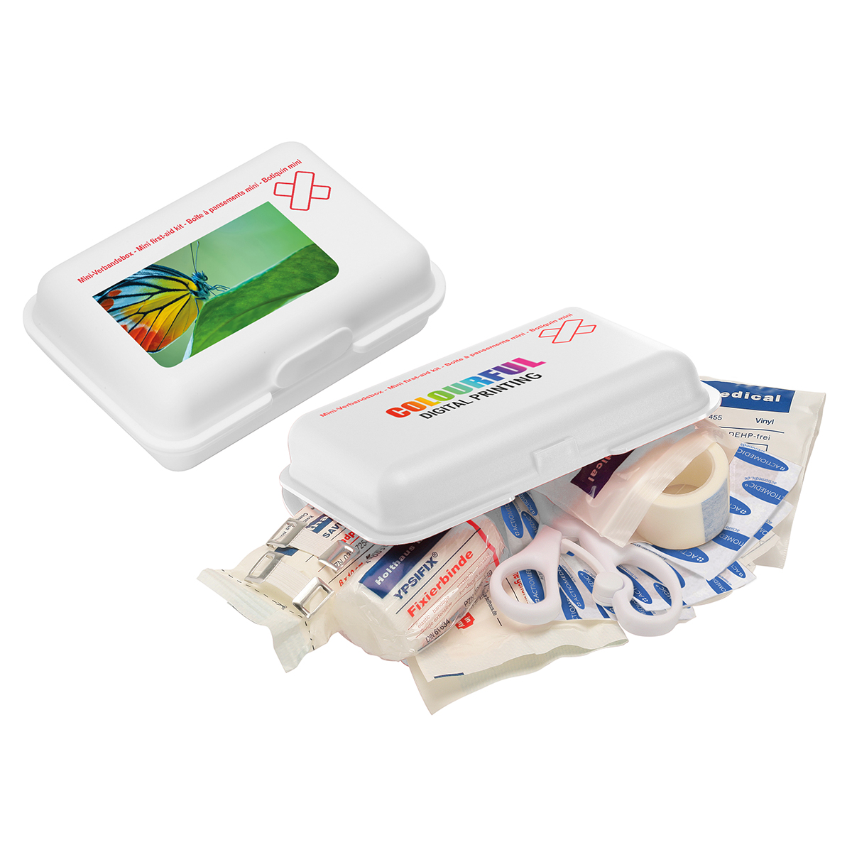 Verbandsbox, mini als Werbeartikel mit Logo bedrucken
