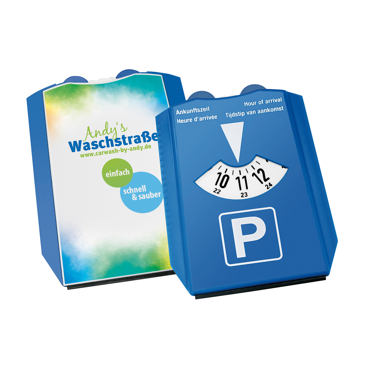 Parkscheibe "Alpha Duo" als Werbeartikel mit Logo bedrucken