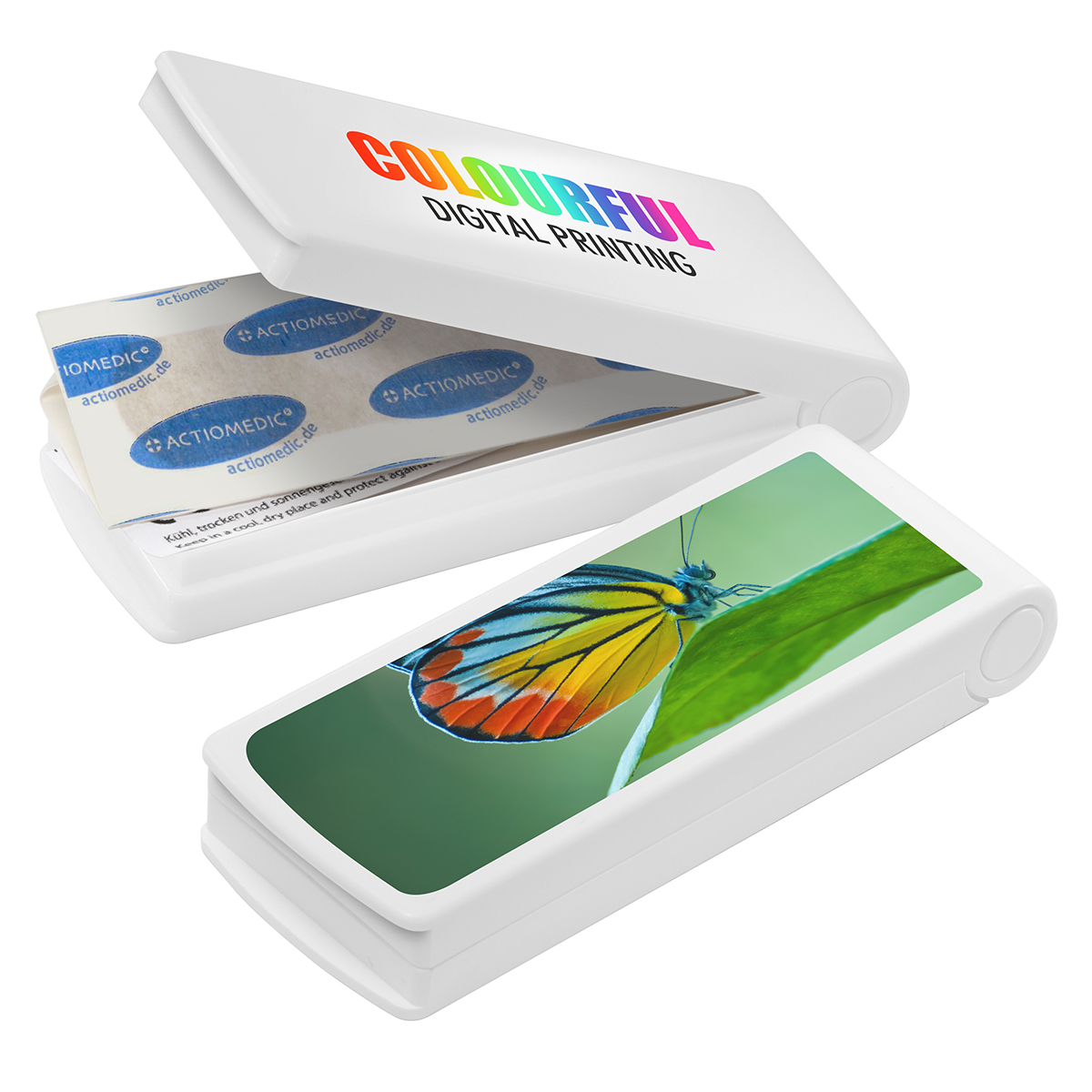 Pflasterbox als Werbeartikel mit Logo bedrucken