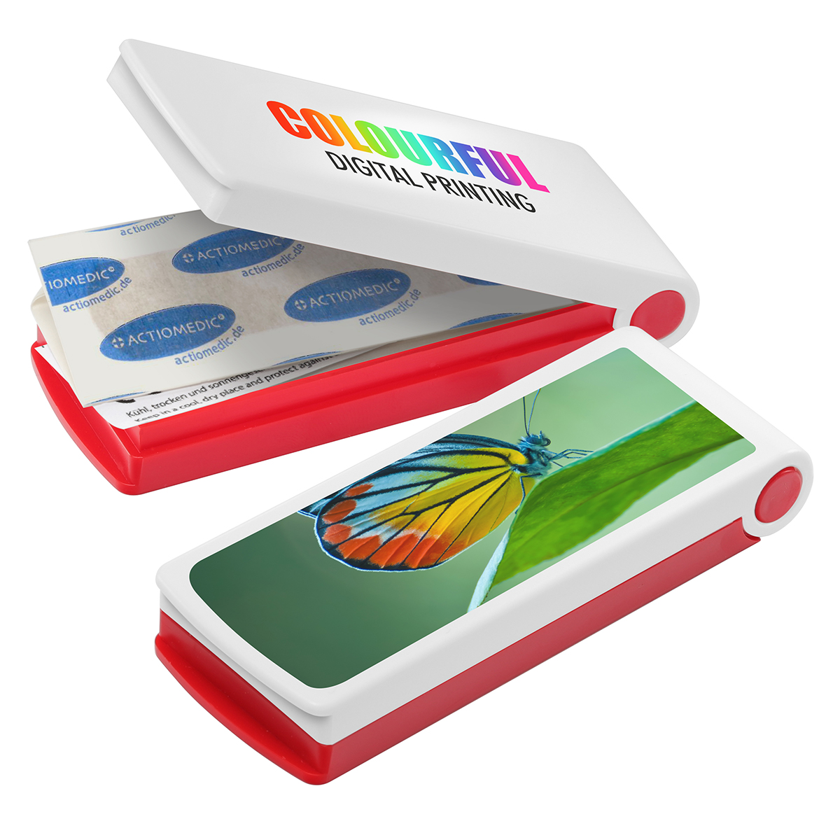 Pflasterbox als Werbeartikel mit Logo bedrucken