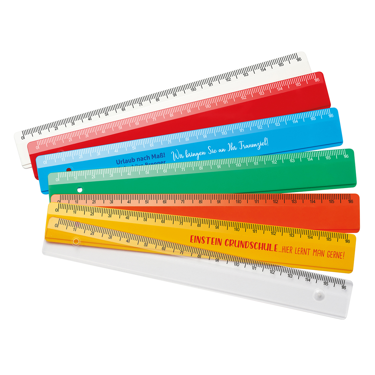 Lineal 16 cm als Werbeartikel mit Logo bedrucken