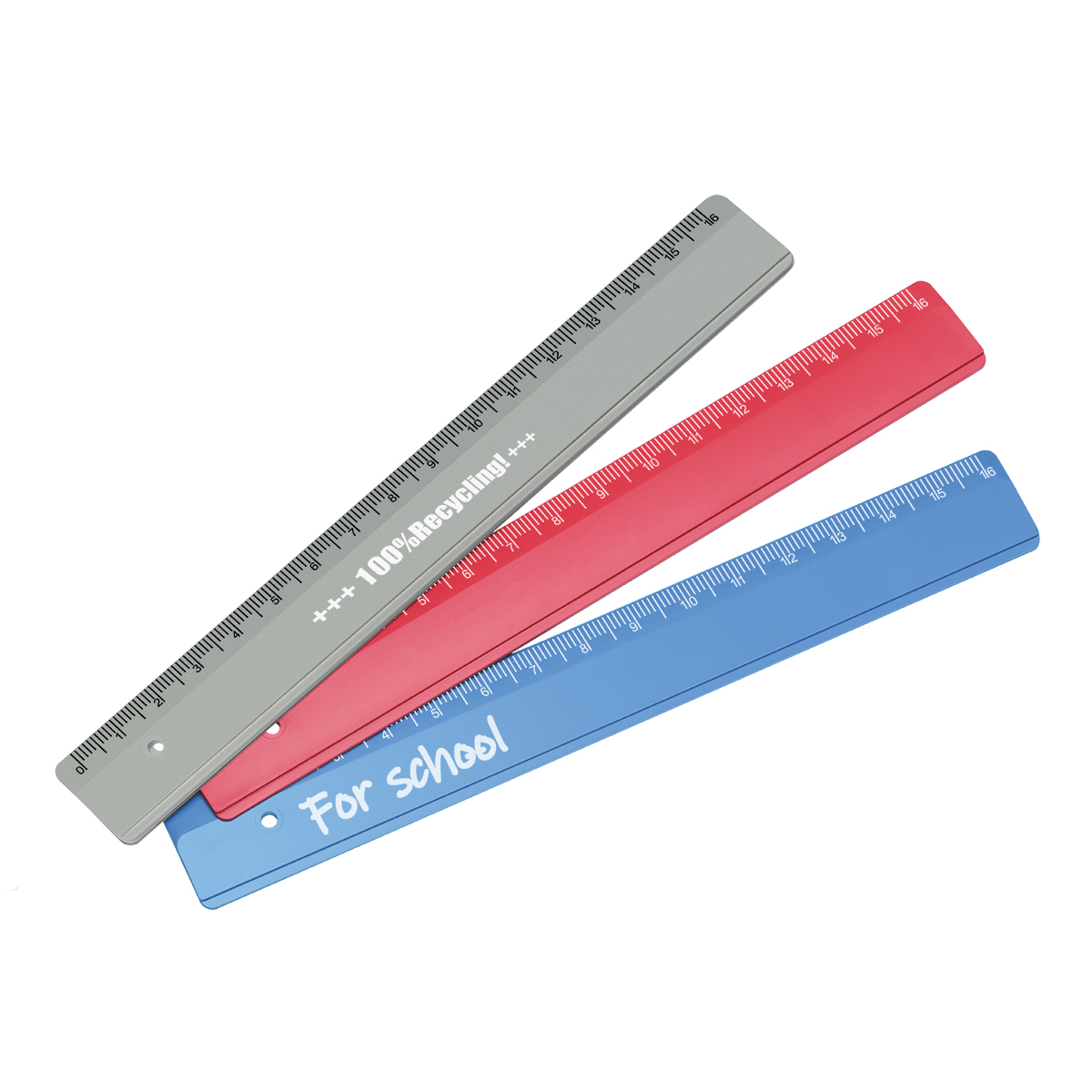 Lineal Recycling 16 cm als Werbeartikel mit Logo bedrucken