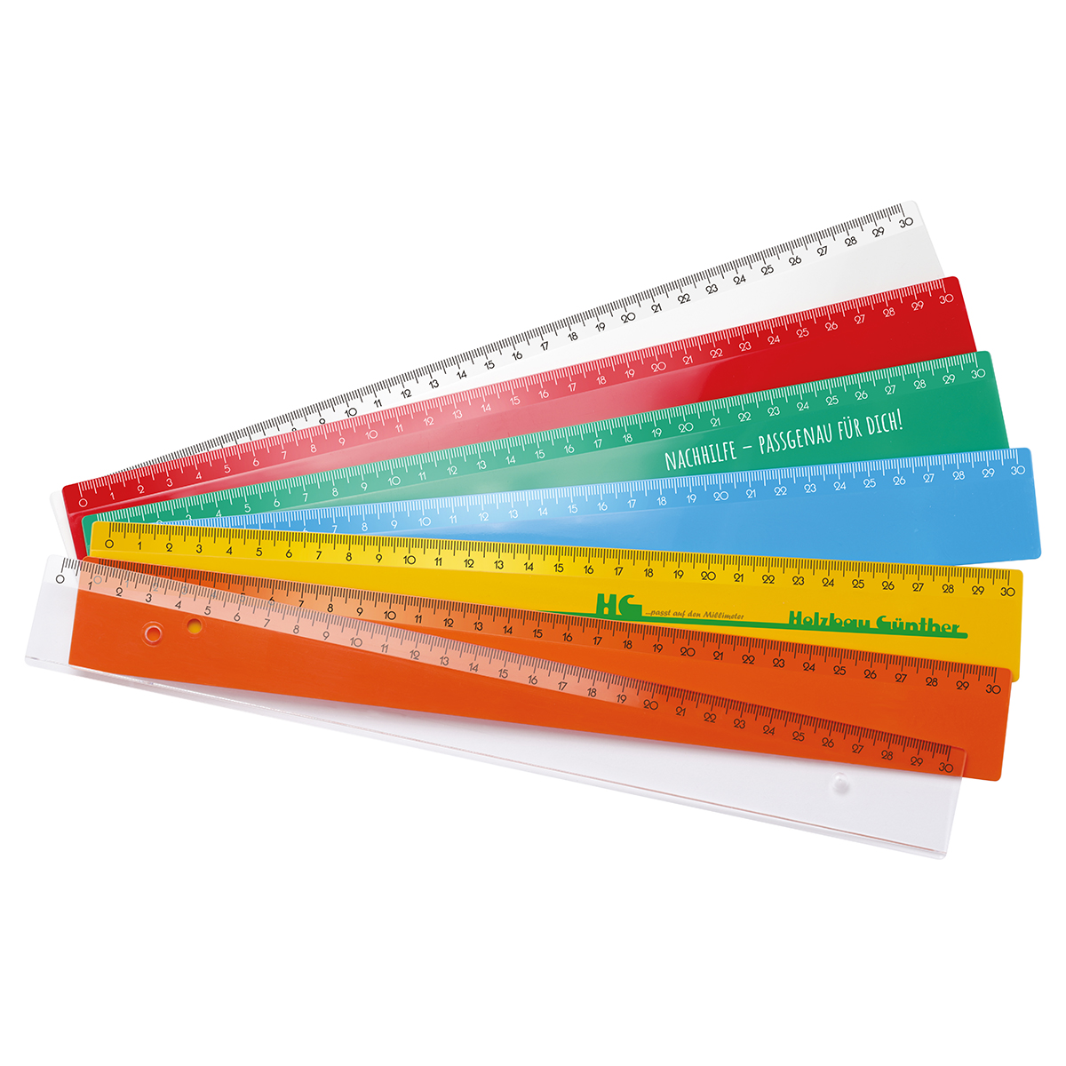 Lineal 30 cm als Werbeartikel mit Logo bedrucken
