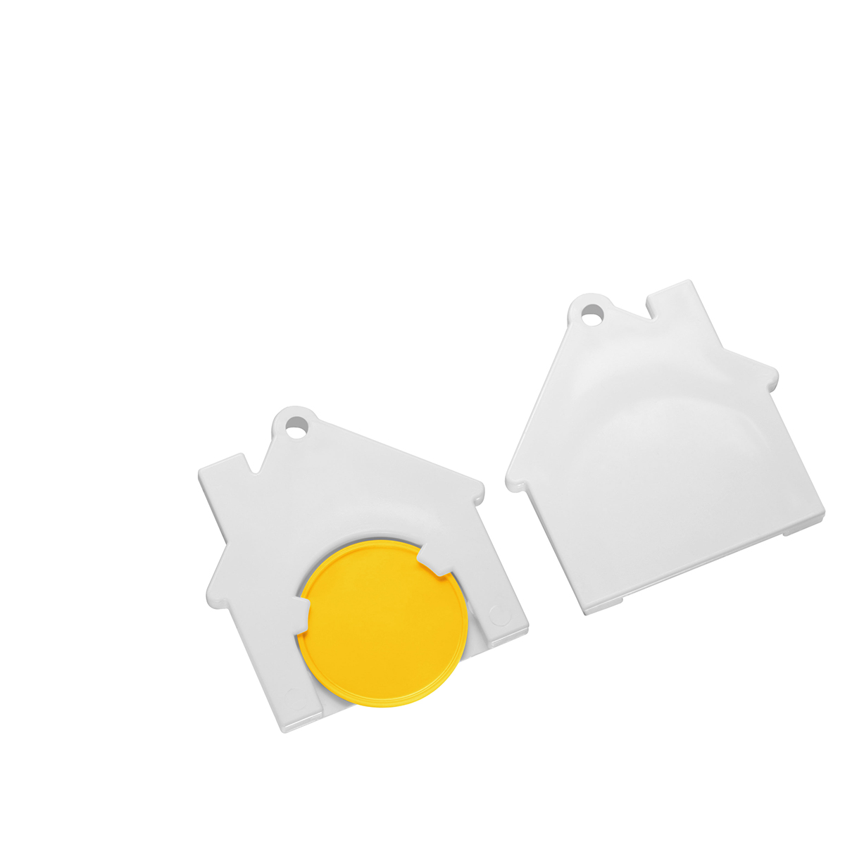 Chiphalter mit 1€-Chip "Haus" als Werbeartikel mit Logo bedrucken