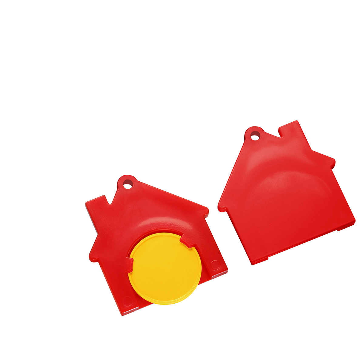 Chiphalter mit 1€-Chip "Haus" als Werbeartikel mit Logo bedrucken