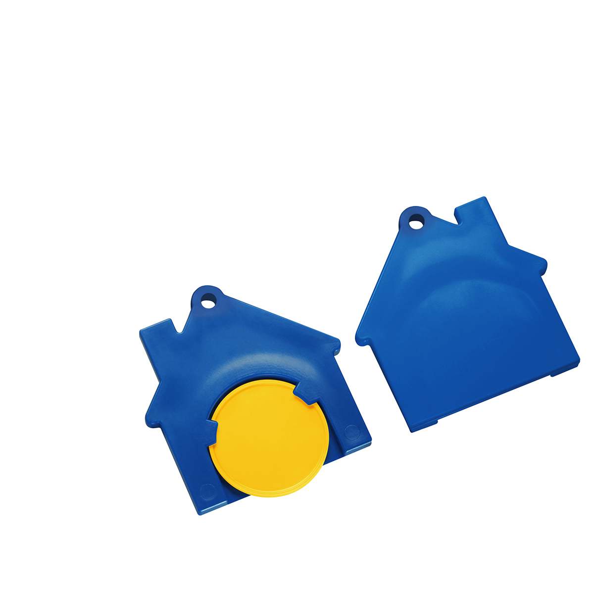 Chiphalter mit 1€-Chip "Haus" als Werbeartikel mit Logo bedrucken