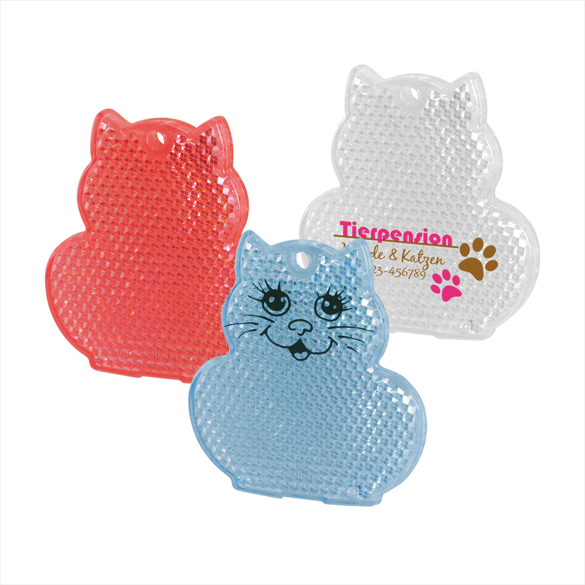 Sicherheits-Reflektor "Katze" als Werbeartikel mit Logo bedrucken