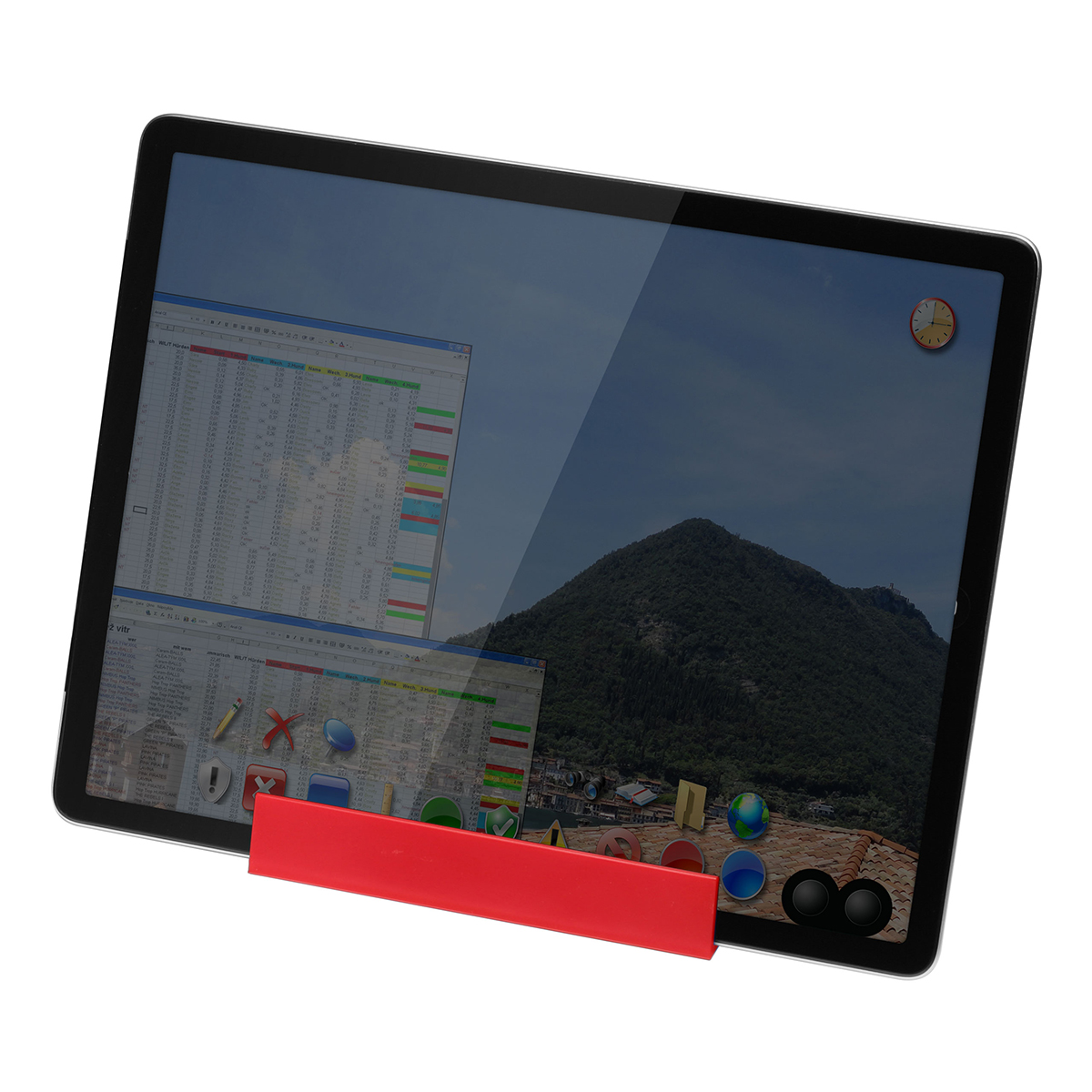 Smartphone-/Tabletständer mit Zettelbox und Köcher als Werbeartikel mit Logo bedrucken