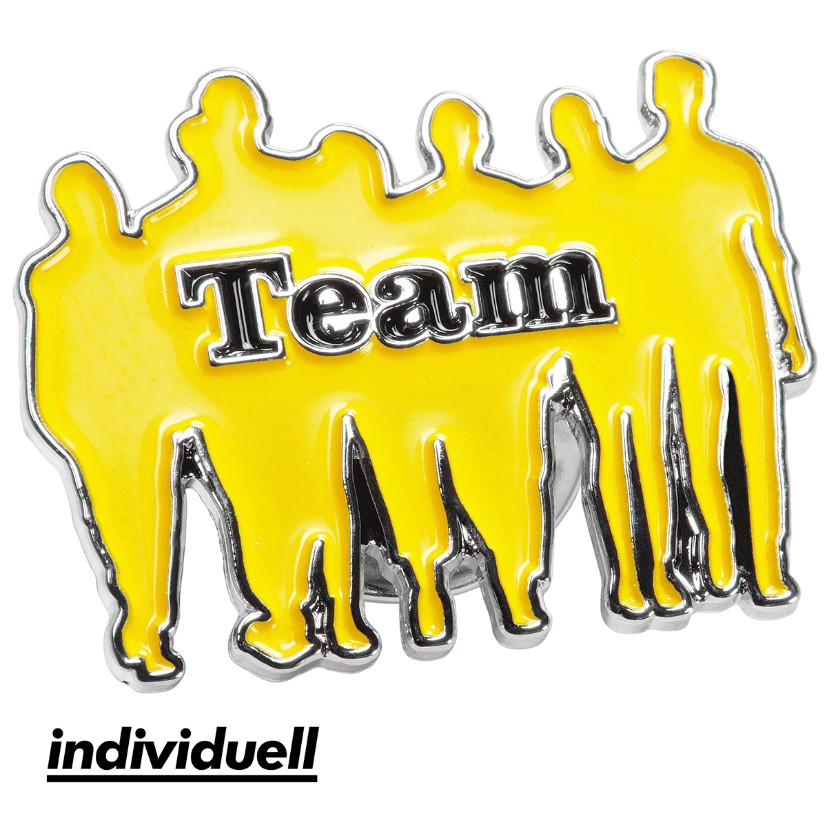 Pin (Metall-Anstecker aus Eisen), längste S. 26 mm als Werbeartikel mit Logo bedrucken