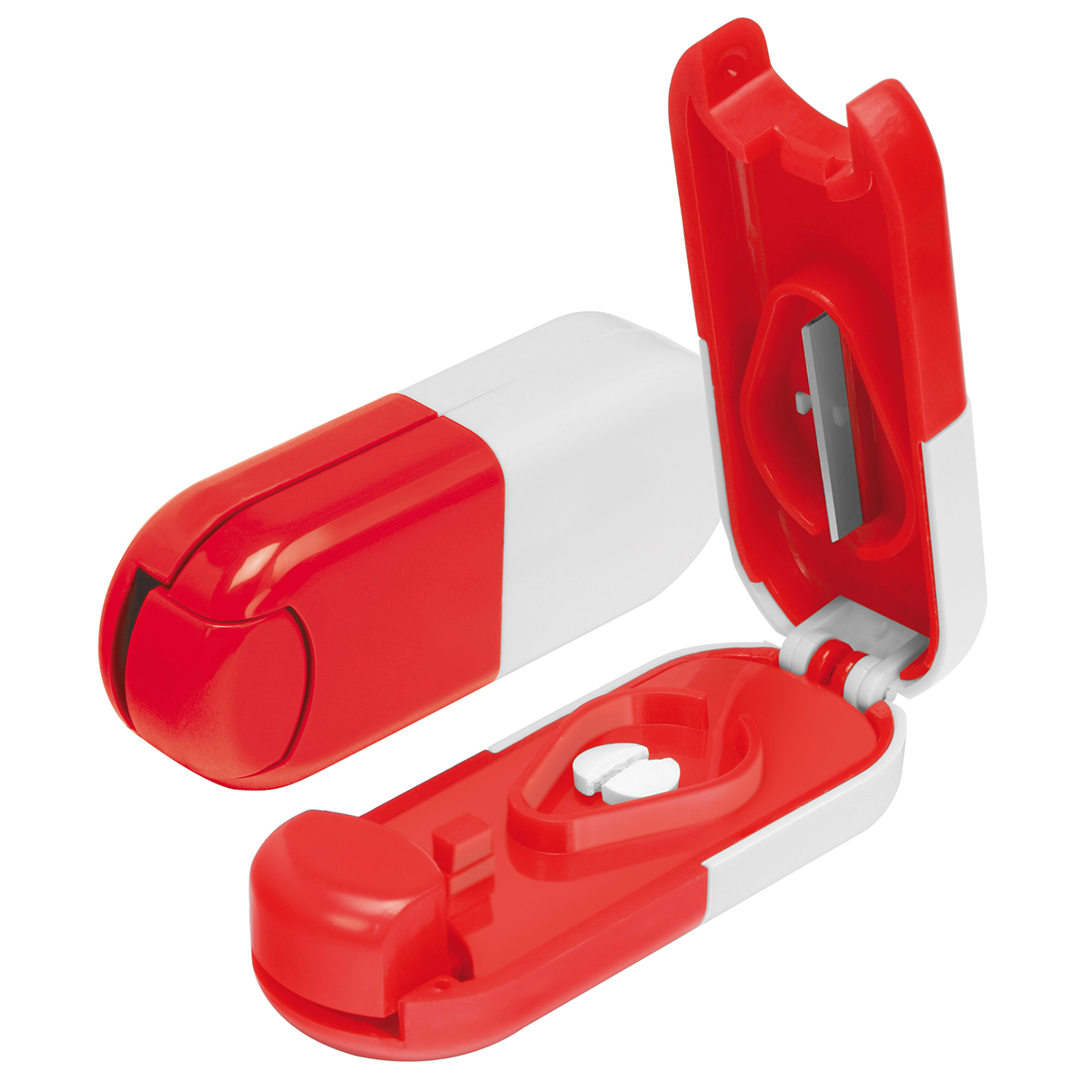 Pillendose Tablettenform als Werbeartikel mit Logo bedrucken