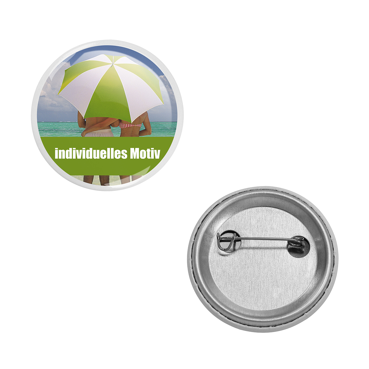 Metall-Button midi als Werbeartikel mit Logo bedrucken