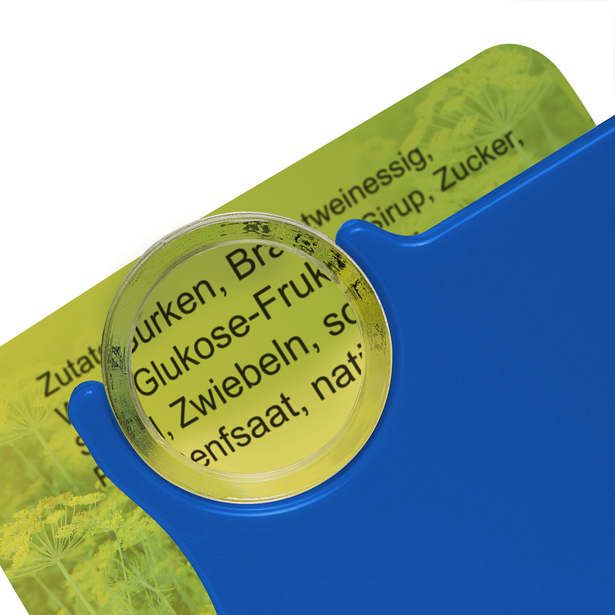 Chiphalter mit 1€-Chip und Lupe als Werbeartikel mit Logo bedrucken