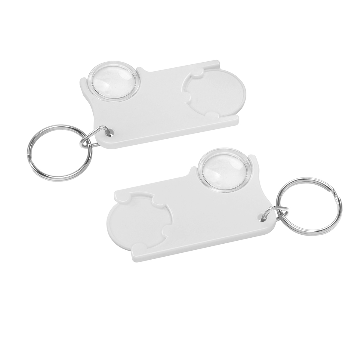 Chiphalter mit 1€-Chip und Lupe als Werbeartikel mit Logo bedrucken
