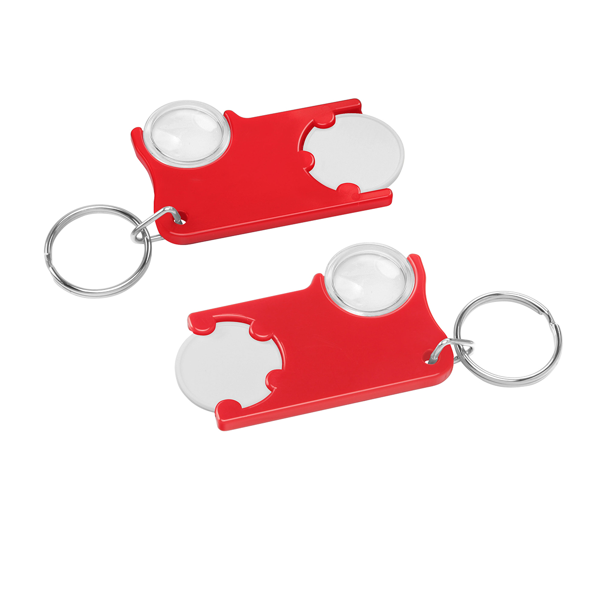 Chiphalter mit 1€-Chip und Lupe als Werbeartikel mit Logo bedrucken
