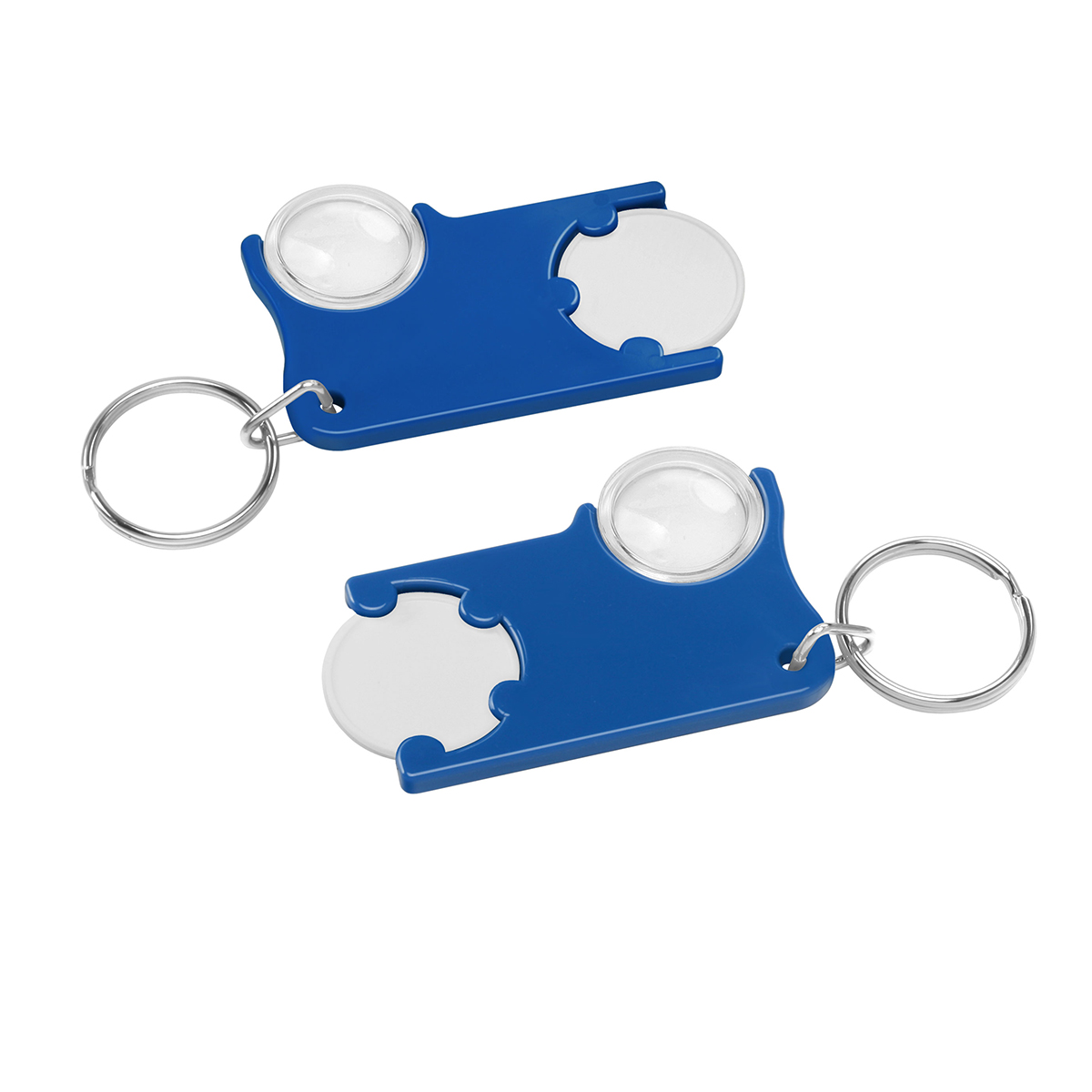 Chiphalter mit 1€-Chip und Lupe als Werbeartikel mit Logo bedrucken