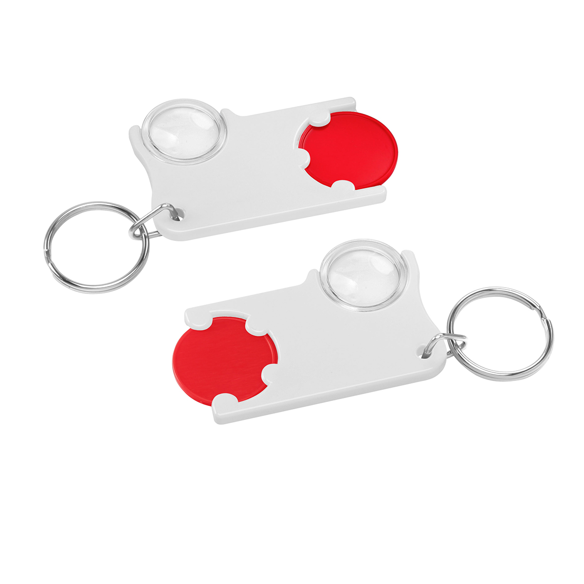 Chiphalter mit 1€-Chip und Lupe als Werbeartikel mit Logo bedrucken