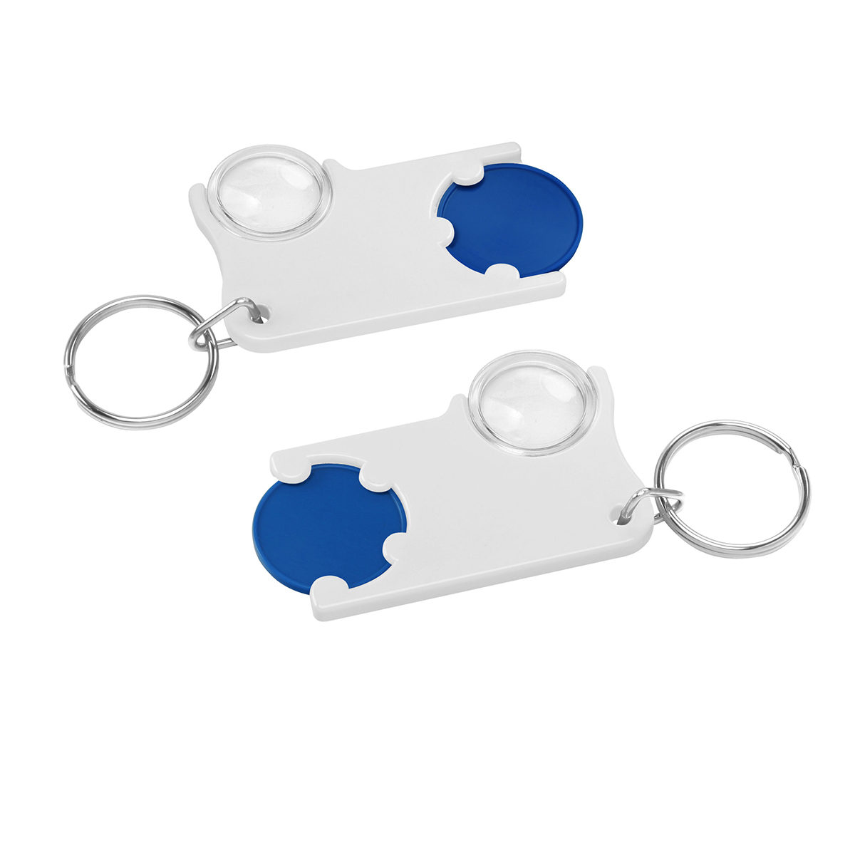 Chiphalter mit 1€-Chip und Lupe als Werbeartikel mit Logo bedrucken