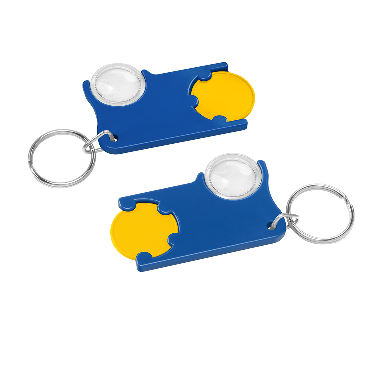 Chiphalter mit 1€-Chip und Lupe als Werbeartikel mit Logo bedrucken