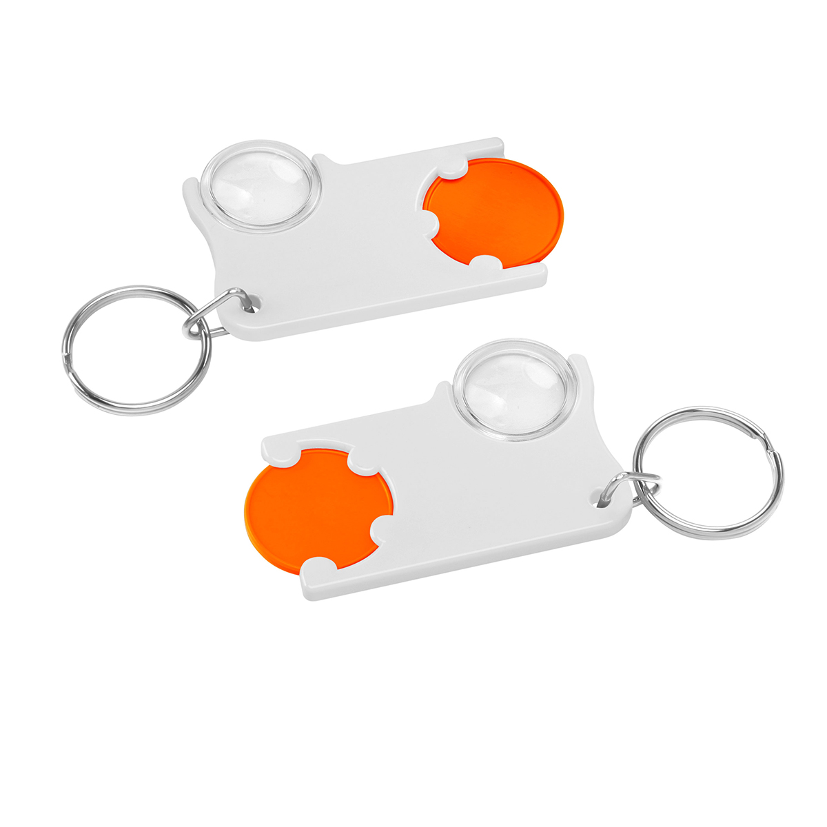 Chiphalter mit 1€-Chip und Lupe als Werbeartikel mit Logo bedrucken
