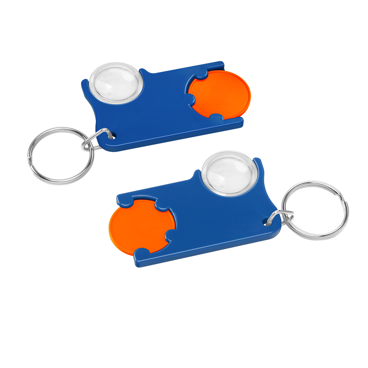 Chiphalter mit 1€-Chip und Lupe als Werbeartikel mit Logo bedrucken