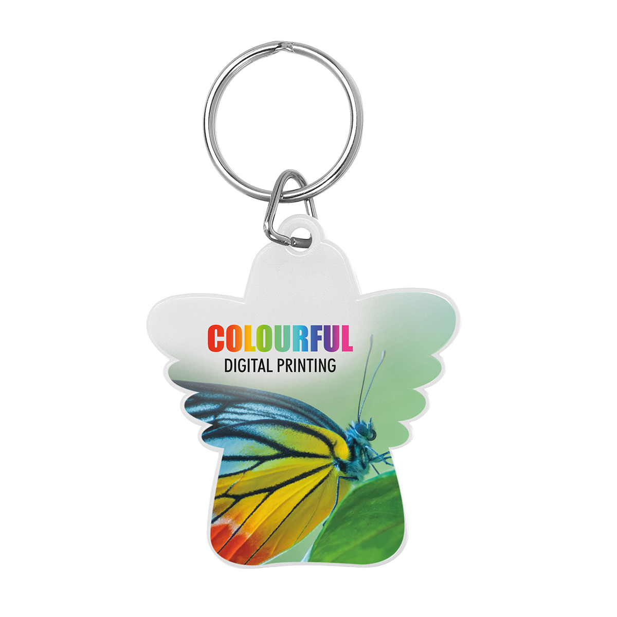 Schlüsselanhänger Schutzengel als Werbeartikel mit Logo bedrucken