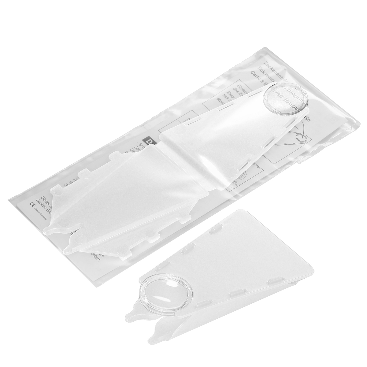 Zeckenentferner mit Lupe als Werbeartikel mit Logo bedrucken