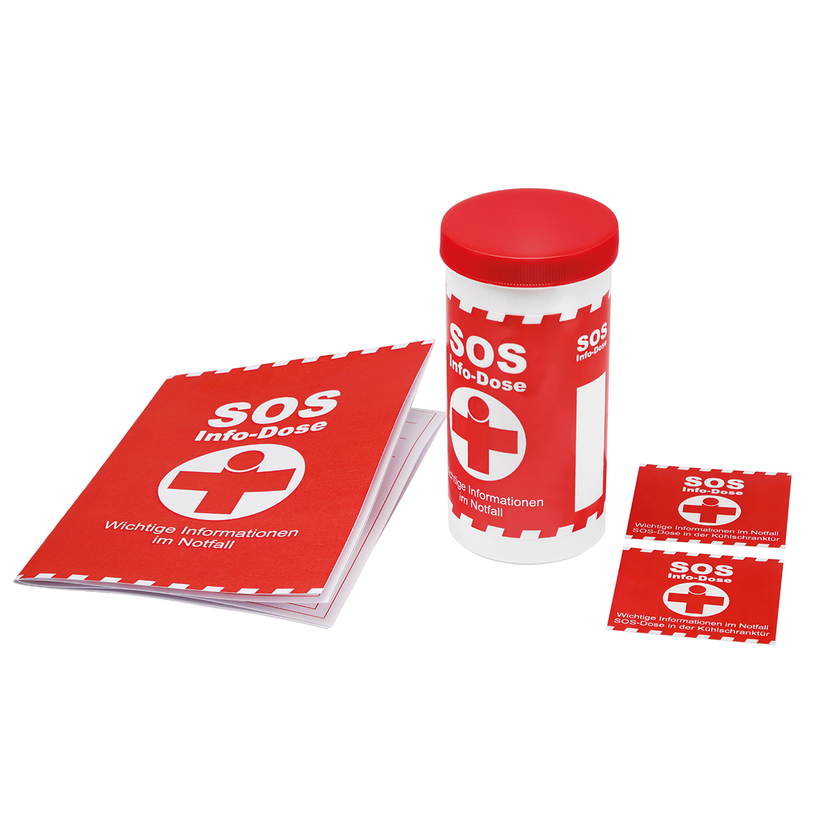 SOS-Info-Dose als Werbeartikel mit Logo bedrucken