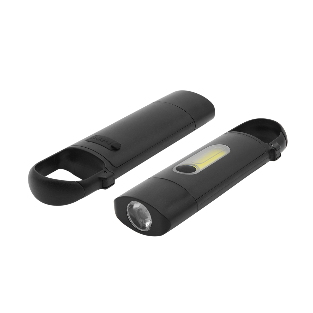 Taschenlampe "COB" mit Karabiner als Werbeartikel mit Logo bedrucken