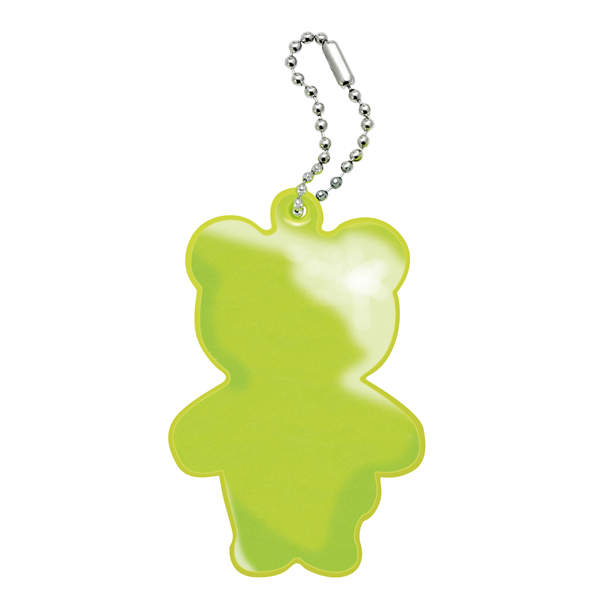 Weich-Reflektor mit Kugelkette, Bär als Werbeartikel mit Logo bedrucken