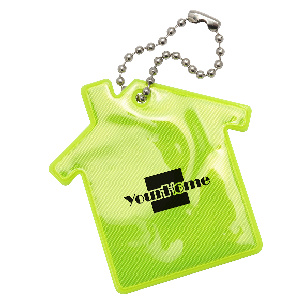 Weich-Reflektor mit Kugelkette, Haus als Werbeartikel mit Logo bedrucken