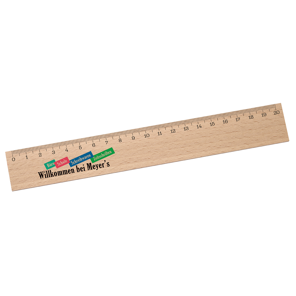 Lineal Holz 20 cm als Werbeartikel mit Logo bedrucken