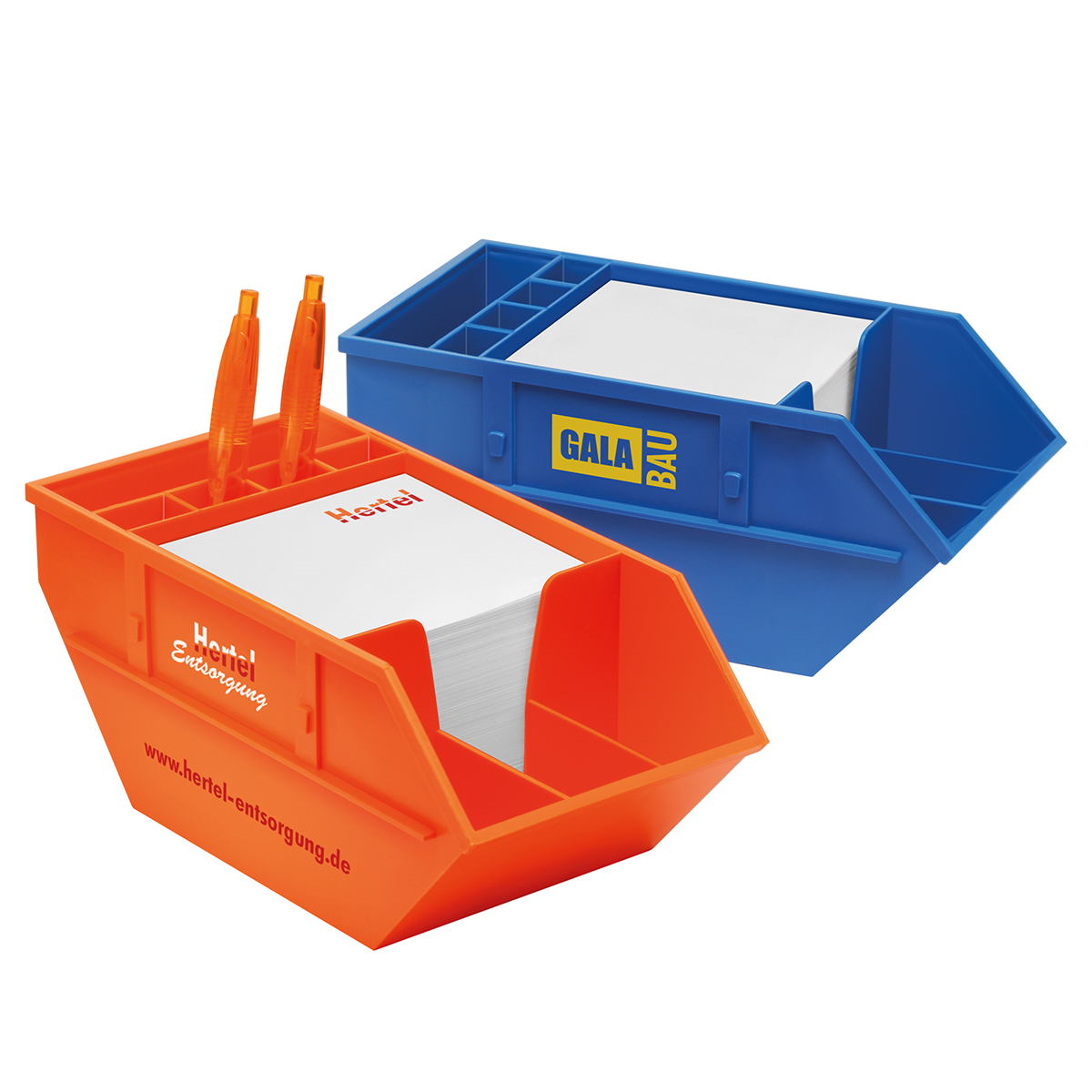 Zettelbox mit Köcher "Container" als Werbeartikel mit Logo bedrucken