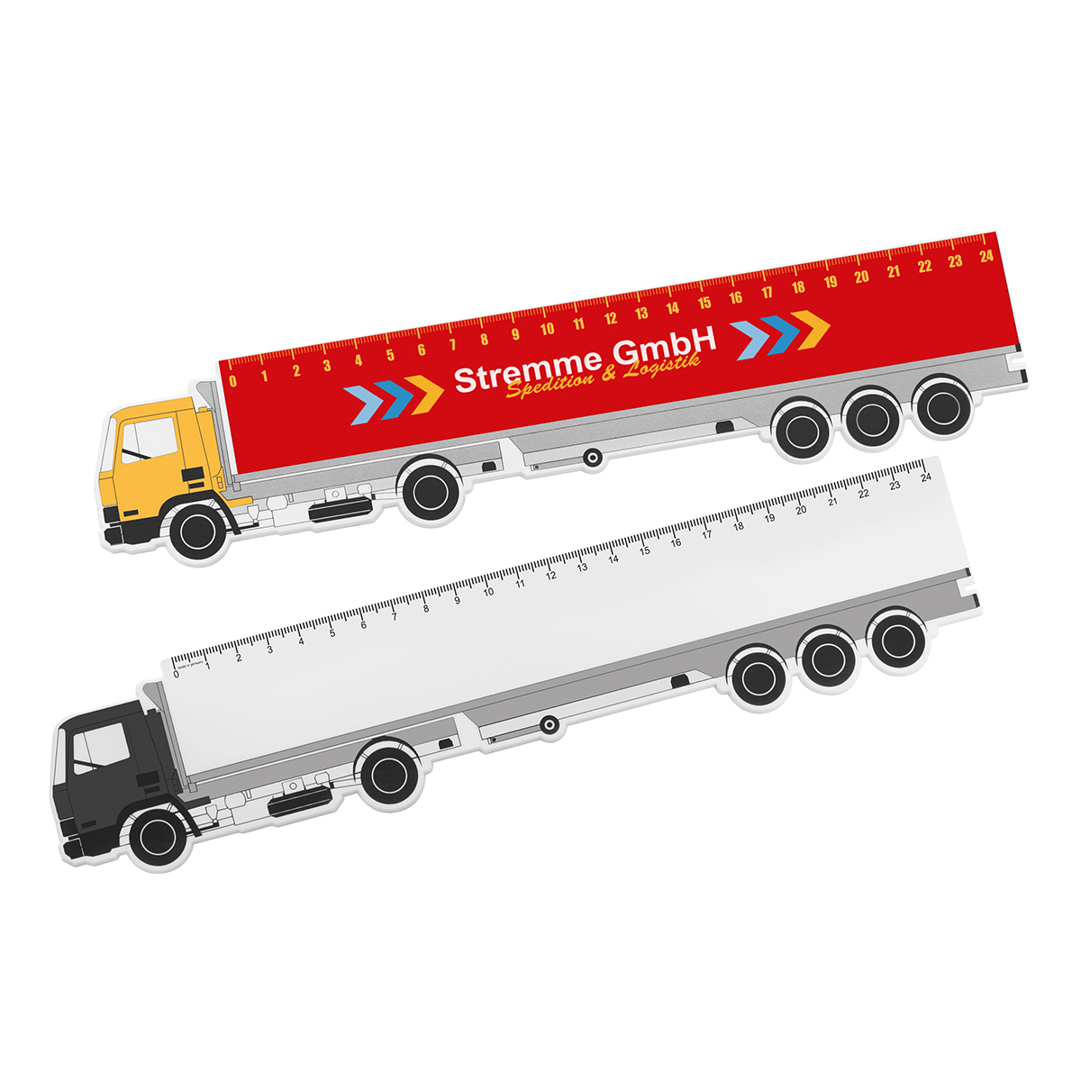 Lineal "LKW" 24 cm als Werbeartikel mit Logo bedrucken