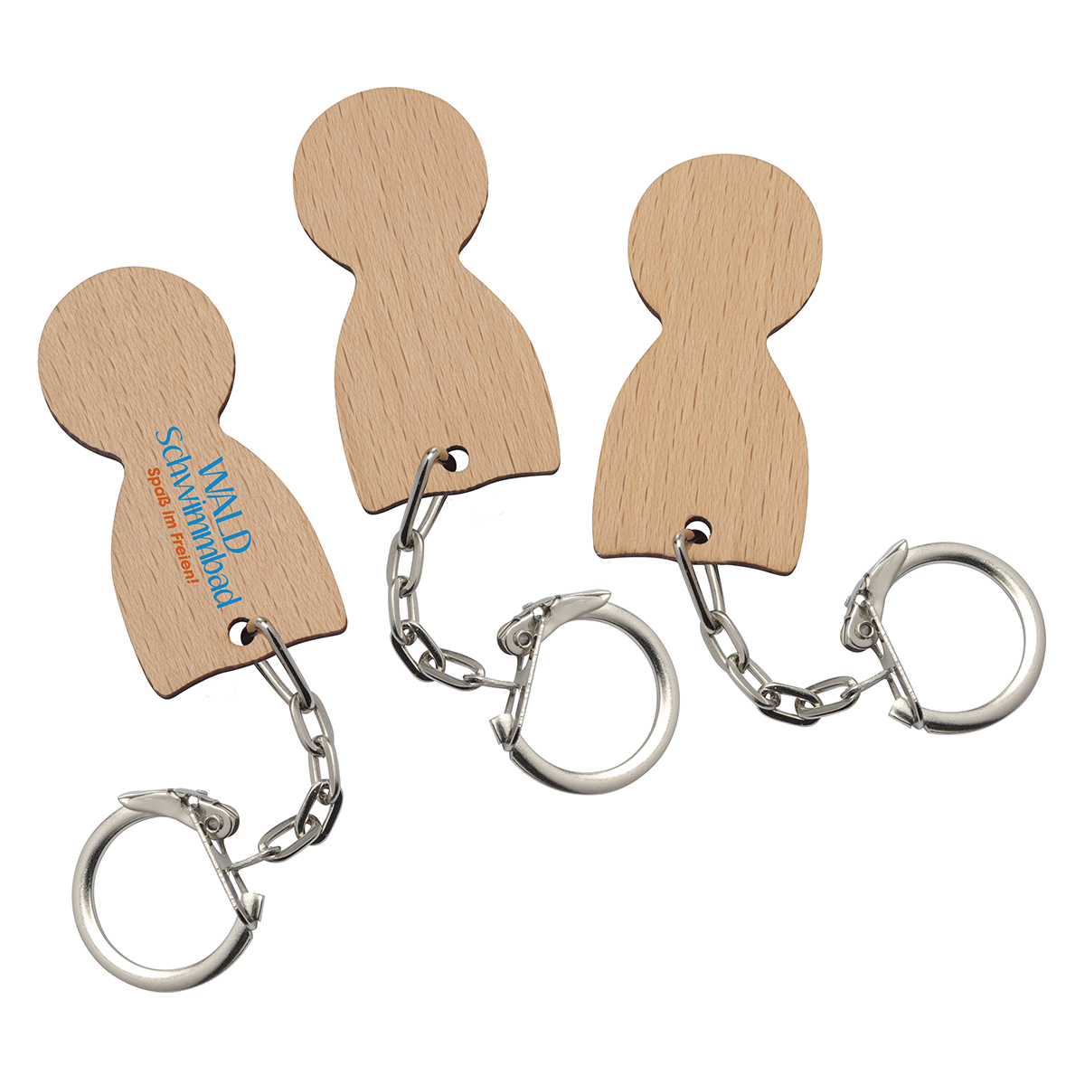 Einkaufswagenlöser Holz als Werbeartikel mit Logo bedrucken