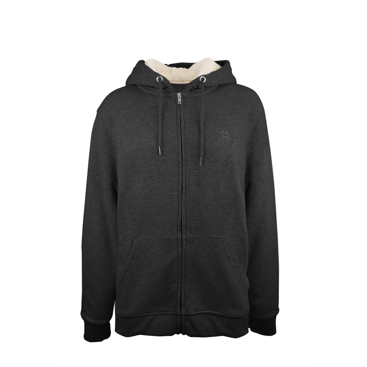 Hoodie Cozy Sherpa, Dark Heather Grey als Werbeartikel mit Logo bedrucken